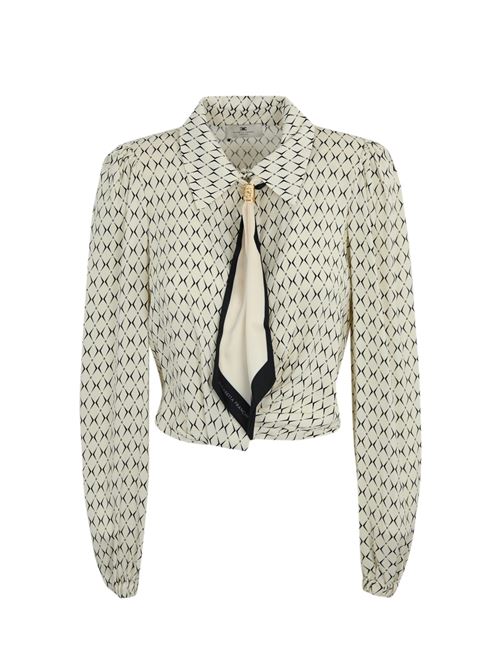 Camicia cropped in georgette con foulard Elisabetta Franchi | CA08746E2E84